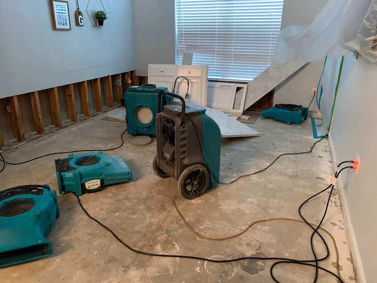 Dehumidifier in flood-cut room for Water Extraction & Removal in Altoona